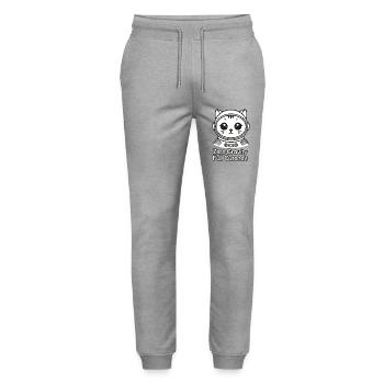 Space cat - Zero Gravity, Full Cuteness Design - Stanley/Stella Mover Unisex Organic Jogging Trousers - heather grey - Front - Marisol (170cm) & Nik (191cm)