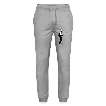 Angler - Funny Angler T-Shirt - Pantalon de jogging bio MOVER Stanley/Stella unisexe - gris chiné - Devant - Marisol (170cm) & Nik (191cm)