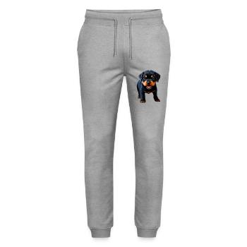 Rottweiler Chiens Chien Chiot Chien Rottweiler Chiot - Pantalon de jogging bio MOVER Stanley/Stella unisexe - gris chiné - Devant - Marisol (170cm) & Nik (191cm)