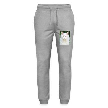 Katzen - Stanley/Stella Unisex Bio Jogginghose Mover  - Grau meliert - Vorne - Marisol (170cm) & Nik (191cm)
