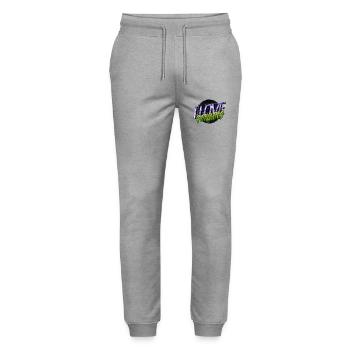 Sayings Clumpsy Dabbing Gift King Penguin - Stanley/Stella Mover Unisex Organic Jogging Trousers - heather grey - Front - Marisol (170cm) & Nik (191cm)