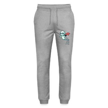 Super Samenspender Sperma Lustiger Vatertag - Stanley/Stella Unisex Bio Jogginghose Mover  - Grau meliert - Vorne - Marisol (170cm) & Nik (191cm)