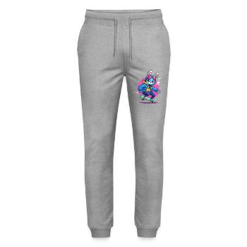 RABBIT - Stanley/Stella Mover Unisex Organic Jogging Trousers - heather grey - Front - Marisol (170cm) & Nik (191cm)