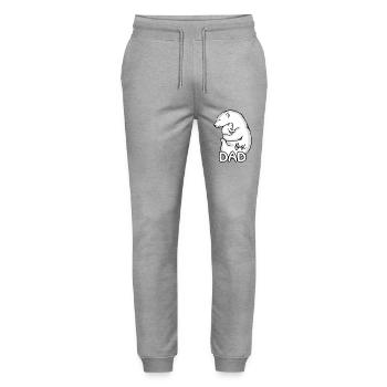 Polar bear with his baby. Best DAD - Stanley/Stella Mover Unisex Organic Jogging Trousers - heather grey - Front - Marisol (170cm) & Nik (191cm)