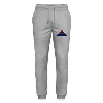 Bisexual pride moth - Stanley/Stella Mover Unisex Organic Jogging Trousers - heather grey - Front - Marisol (170cm) & Nik (191cm)