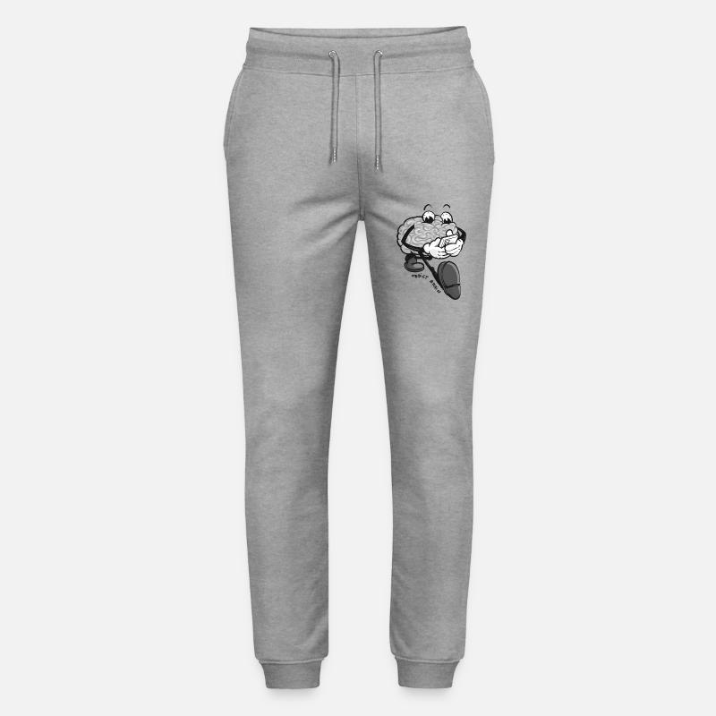 Brain Addict - grey version - Stanley/Stella Mover Unisex Organic Jogging Trousers - heather grey