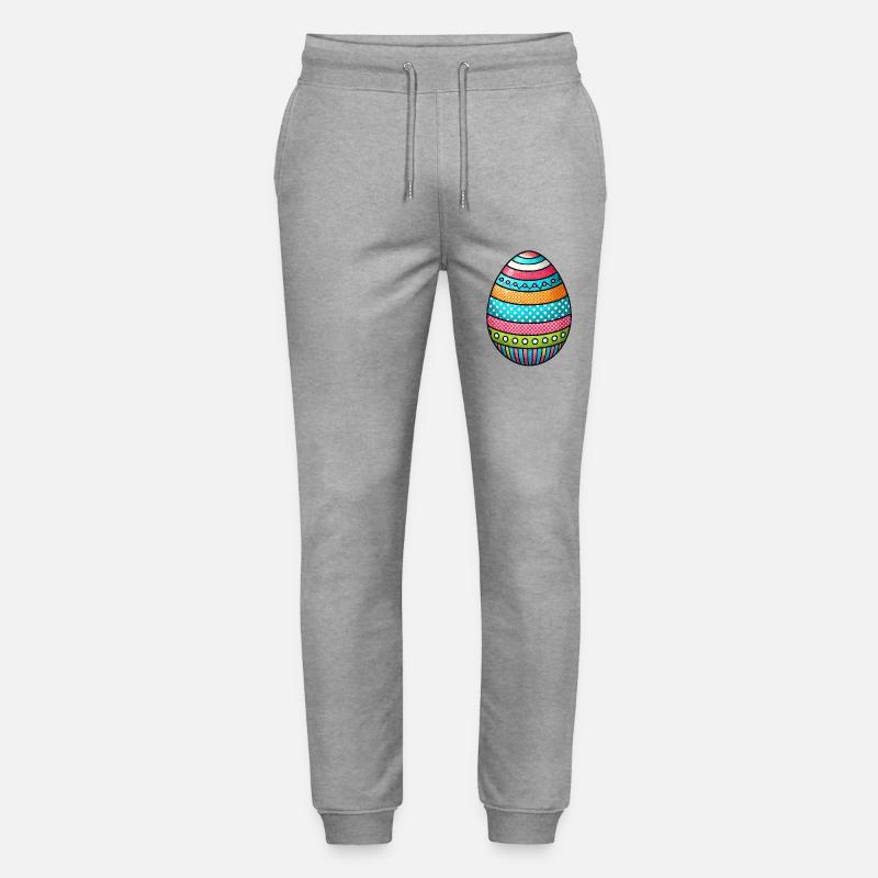 Egg Easter Egg - Stanley/Stella Mover Unisex Organic Jogging Trousers - heather grey
