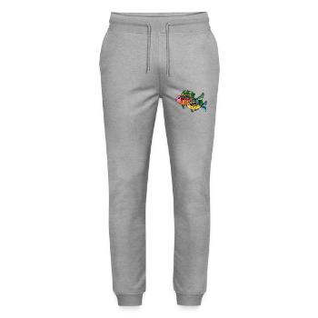 Fische - Stanley/Stella Unisex Bio Jogginghose Mover  - Grau meliert - Vorne - Marisol (170cm) & Nik (191cm)
