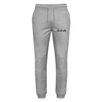 three cars - Stanley/Stella Mover Unisex Organic Jogging Trousers - heather grey - Front - Marisol (170cm) & Nik (191cm)