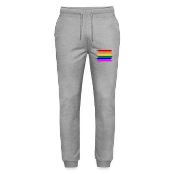 rainbow flag - Stanley/Stella Mover Unisex Organic Jogging Trousers - heather grey - Front - Marisol (170cm) & Nik (191cm)