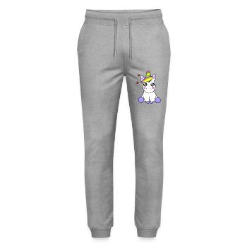 KAWAII UNICORN - Stanley/Stella Mover Unisex Organic Jogging Trousers - heather grey - Front - Marisol (170cm) & Nik (191cm)