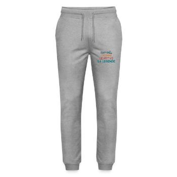 Raphael La légende - Pantalon de jogging bio MOVER Stanley/Stella unisexe - gris chiné - Devant - Marisol (170cm) & Nik (191cm)