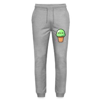 Pistachio ice cream - Stanley/Stella Mover Unisex Organic Jogging Trousers - heather grey - Front - Marisol (170cm) & Nik (191cm)