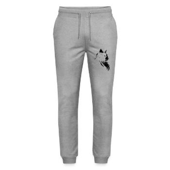 cat, cat motif, cute, gift, gift ideas - Stanley/Stella Mover Unisex Organic Jogging Trousers - heather grey - Front - Marisol (170cm) & Nik (191cm)