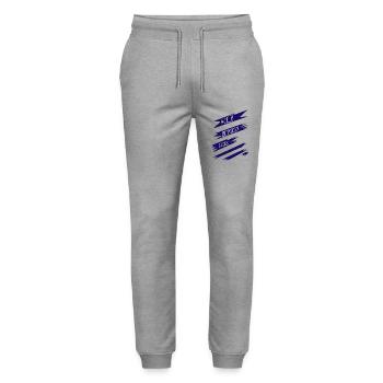 Book Lovers Literature Digital Escape Present - Stanley/Stella Mover Unisex Organic Jogging Trousers - heather grey - Front - Marisol (170cm) & Nik (191cm)