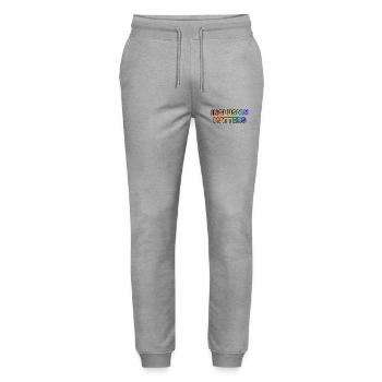 Inclusion Matters Rainbow LGBT Pride - Stanley/Stella Mover Unisex Organic Jogging Trousers - heather grey - Front - Marisol (170cm) & Nik (191cm)