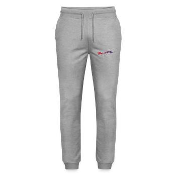 GELIEBTE. VIELEN DANK. DANKE HERRIN. GELIEBTE - Stanley/Stella Unisex Bio Jogginghose Mover  - Grau meliert - Vorne - Marisol (170cm) & Nik (191cm)