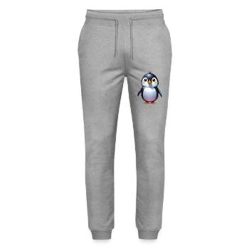 Penguin - Stanley/Stella Mover Unisex Organic Jogging Trousers - heather grey - Front - Marisol (170cm) & Nik (191cm)