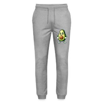 avokado comic - Stanley/Stella Unisex Bio Jogginghose Mover  - Grau meliert - Vorne - Marisol (170cm) & Nik (191cm)