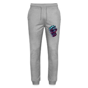 Faust Bande dessinée - Pantalon de jogging bio MOVER Stanley/Stella unisexe - gris chiné - Devant - Marisol (170cm) & Nik (191cm)