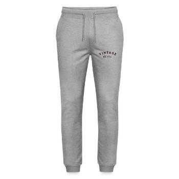 Vintage is 1946 - Stanley/Stella Mover Unisex Organic Jogging Trousers - heather grey - Front - Marisol (170cm) & Nik (191cm)