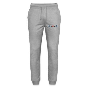 Herzfrequenz-Cardio für North Dakota - Stanley/Stella Unisex Bio Jogginghose Mover  - Grau meliert - Vorne - Marisol (170cm) & Nik (191cm)