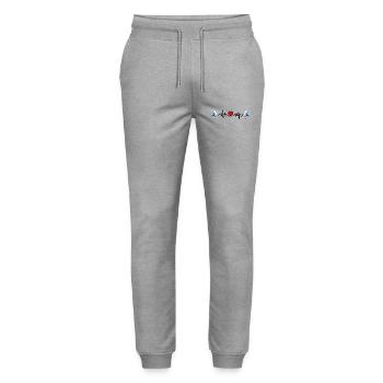 Heartbeat of Värmland – Sweden - Stanley/Stella Mover Unisex Organic Jogging Trousers - heather grey - Front - Marisol (170cm) & Nik (191cm)