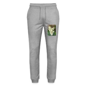 Ferald’s Yucca also Narrow Leaf-Yucca - Stanley/Stella Mover Unisex Organic Jogging Trousers - heather grey - Front - Marisol (170cm) & Nik (191cm)