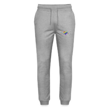 Heart palpitations Heart Rainbow Diversity - Stanley/Stella Mover Unisex Organic Jogging Trousers - heather grey - Front - Marisol (170cm) & Nik (191cm)