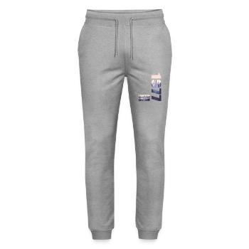 1977. Limited Edition T-Shirt Birthday Idea - Stanley/Stella Mover Unisex Organic Jogging Trousers - heather grey - Front - Marisol (170cm) & Nik (191cm)