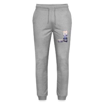 1947. Limited Edition T-Shirt Birthday Idea - Stanley/Stella Mover Unisex Organic Jogging Trousers - heather grey - Front - Marisol (170cm) & Nik (191cm)
