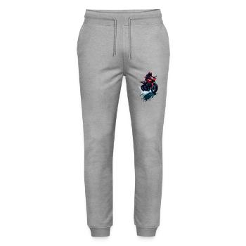 Sport motorcycle - Stanley/Stella Mover Unisex Organic Jogging Trousers - heather grey - Front - Marisol (170cm) & Nik (191cm)