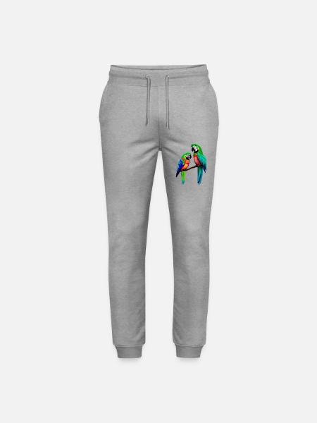Budgie Bird Cockatiel Bird Owner - Stanley/Stella Mover Unisex Organic Jogging Trousers - heather grey