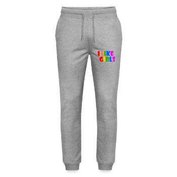 I like girls - Stanley/Stella Mover Unisex Organic Jogging Trousers - heather grey - Front - Marisol (170cm) & Nik (191cm)