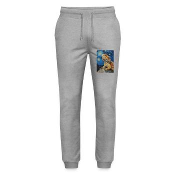 Bearded Dragons, Lizards, Van Gogh, Starry Night - Stanley/Stella Mover Unisex Organic Jogging Trousers - heather grey - Front - Marisol (170cm) & Nik (191cm)
