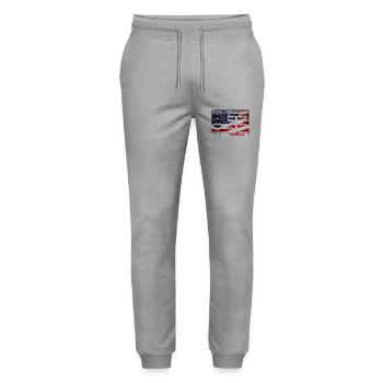 Army War Military Uniform Force Soldier Camouflage - Stanley/Stella Mover Unisex Organic Jogging Trousers - heather grey - Front - Marisol (170cm) & Nik (191cm)