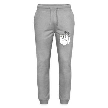 Lustiger Spruch Same shit every day ! - Stanley/Stella Unisex Bio Jogginghose Mover  - Grau meliert - Vorne - Marisol (170cm) & Nik (191cm)