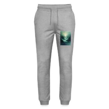 Poster Geo Nature Paint 17 - Stanley/Stella Unisex Bio Jogginghose Mover  - Grau meliert - Vorne - Marisol (170cm) & Nik (191cm)