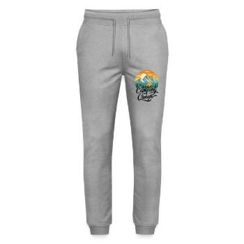 Camping Queen - Stanley/Stella Mover Unisex Organic Jogging Trousers - heather grey - Front - Marisol (170cm) & Nik (191cm)