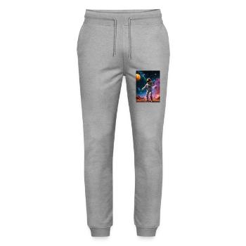 Astronaute - Pantalon de jogging bio MOVER Stanley/Stella unisexe - gris chiné - Devant - Marisol (170cm) & Nik (191cm)