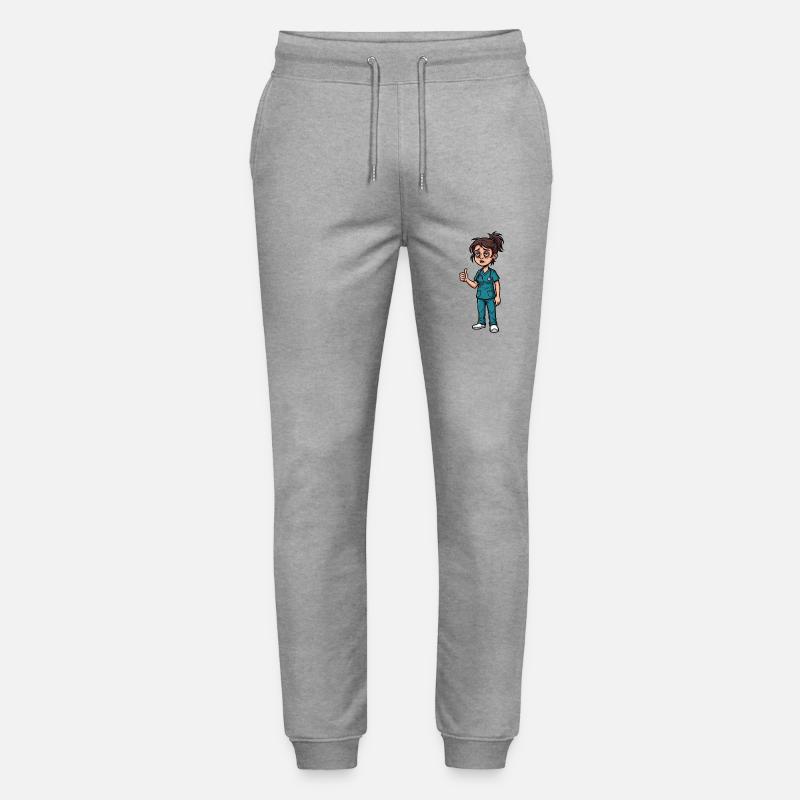 Nachtdienst-Heldin mit Augenringe - Stanley/Stella Unisex Bio Jogginghose Mover  - Grau meliert