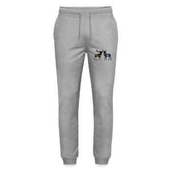 Deer - Stanley/Stella Mover Unisex Organic Jogging Trousers - heather grey - Front - Marisol (170cm) & Nik (191cm)