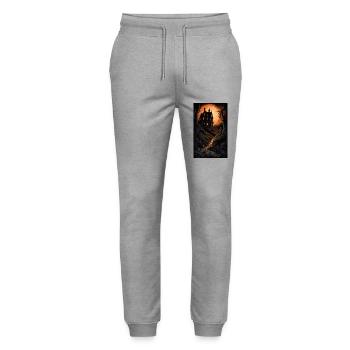 Düsteres & helles Horrorhaus in fremder Natur - Stanley/Stella Unisex Bio Jogginghose Mover  - Grau meliert - Vorne - Marisol (170cm) & Nik (191cm)