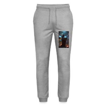 Witch of spheres & orbs - Stanley/Stella Mover Unisex Organic Jogging Trousers - heather grey - Front - Marisol (170cm) & Nik (191cm)