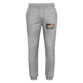Lynx d’Eurasie ou lynx du Nord - Pantalon de jogging bio MOVER Stanley/Stella unisexe - gris chiné - Devant - Marisol (170cm) & Nik (191cm)
