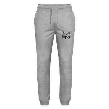 Design Choose happy - Pantalon de jogging bio MOVER Stanley/Stella unisexe - gris chiné - Devant - Marisol (170cm) & Nik (191cm)