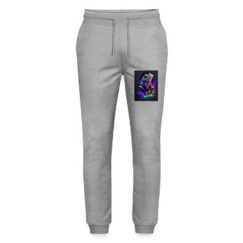 Frog Galaxy - Stanley/Stella Unisex Bio Jogginghose Mover  - Grau meliert - Vorne - Marisol (170cm) & Nik (191cm)
