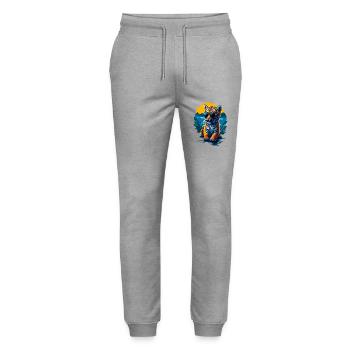 Cute baby tiger - Stanley/Stella Mover Unisex Organic Jogging Trousers - heather grey - Front - Marisol (170cm) & Nik (191cm)
