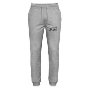 90er Jahre Niedlich 80er Jahre Retro Vintage Lustig Cool Nostalgie - Stanley/Stella Unisex Bio Jogginghose Mover  - Grau meliert - Vorne - Marisol (170cm) & Nik (191cm)