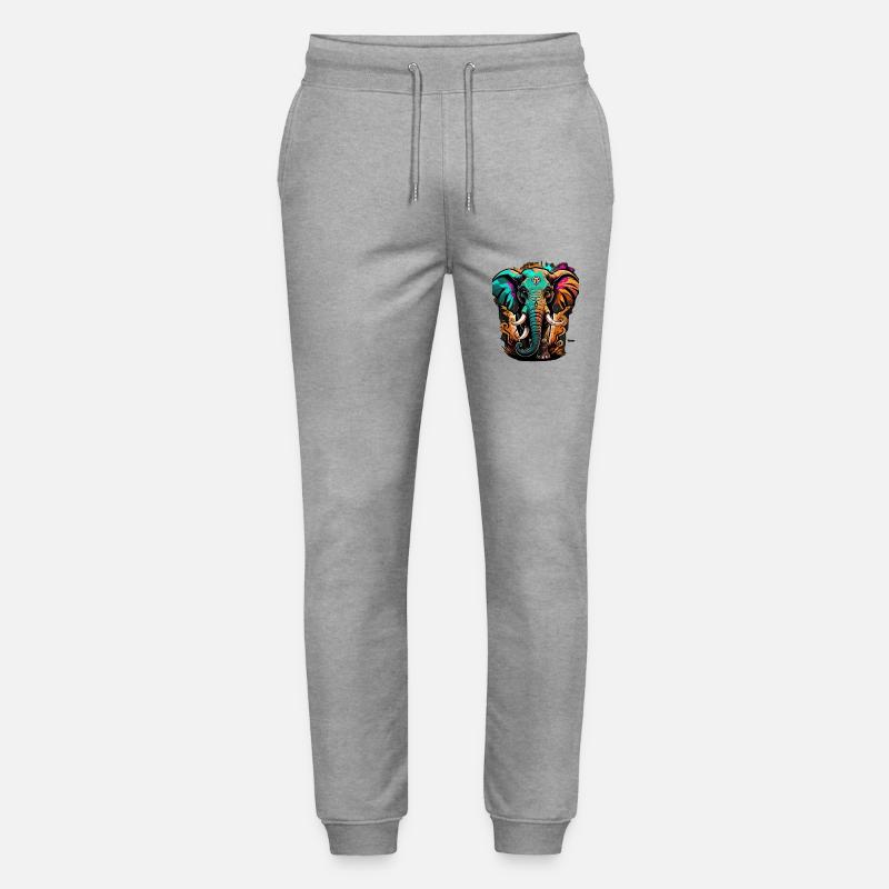 Graffiti éléphant - Pantalon de jogging bio MOVER Stanley/Stella unisexe - gris chiné